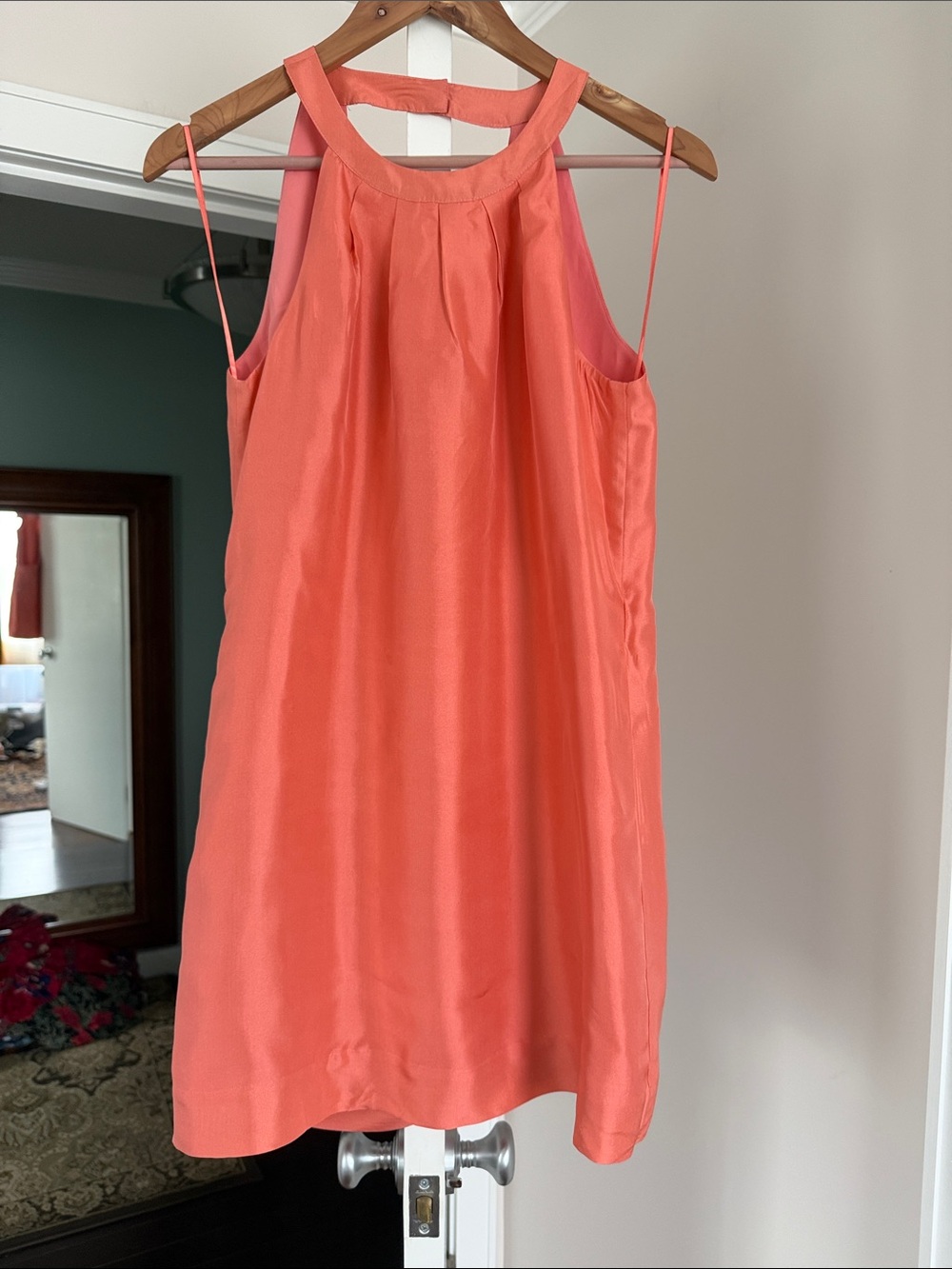 J.Crew Silk Peach Sleeveless Open Back halter neck dress Size:4